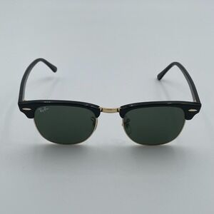 Ray-Ban Clubmaster RB3016 Black Gold Frame Sunglasses